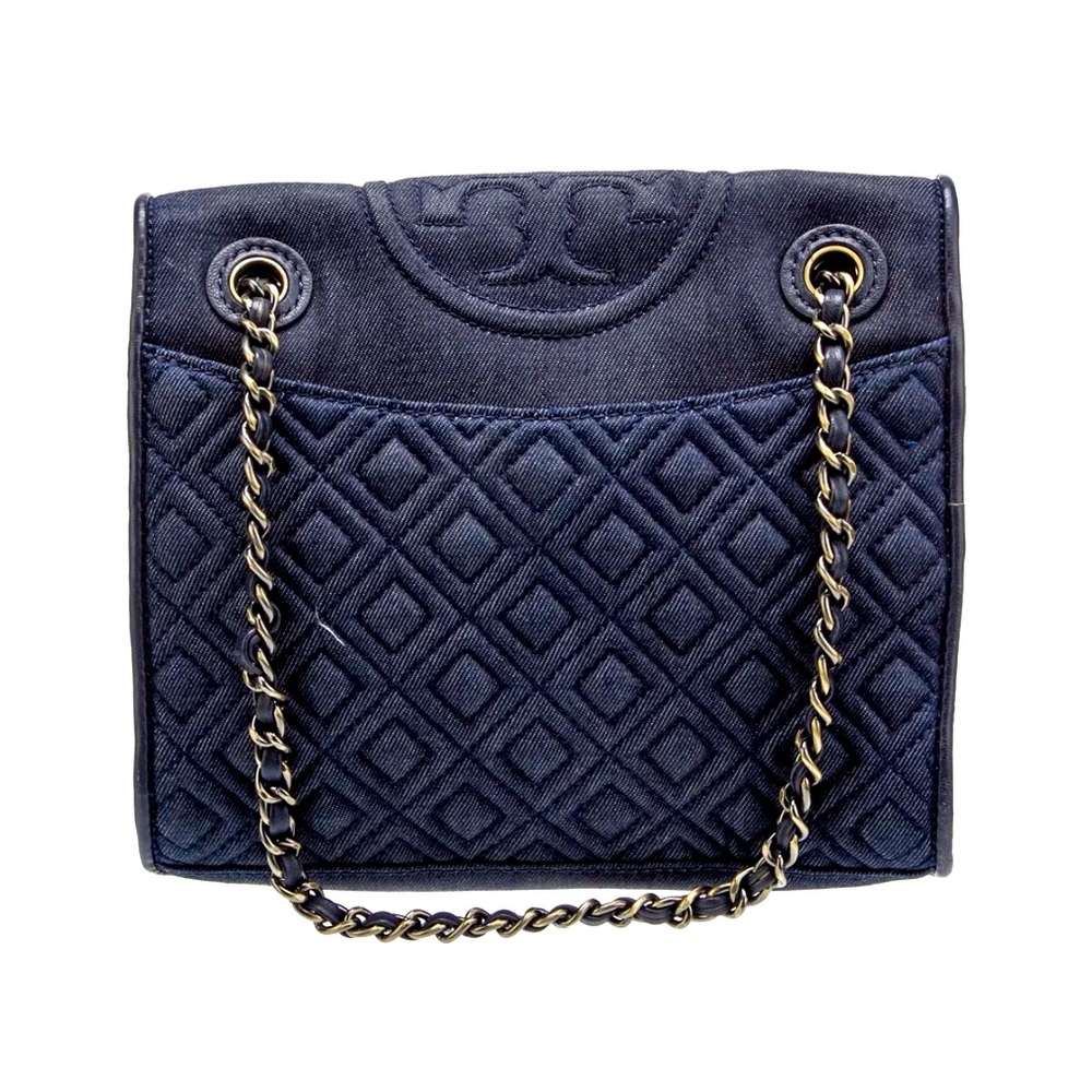Tory Burch Chain-Link Denim Shoulder Bag